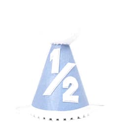 YOUAME Boys Blue Half Birthday Cake Smash Outfit - Six Months Baby Party Crown Hat and Photo Props