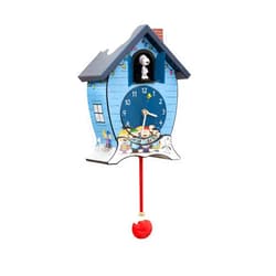Mark Feldstein & Associates Peanuts Gang Snoopy Linus Lucy ICY Blue 17 x 9 Holiday Cuckoo Clock