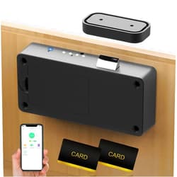 Anweller Smart Cabinet Lock, Anweller Hidden No Drill Adhesive Magnetic Baby Proofing Child Proof Drawer Locks, Keyless RFID Bluetooth Cabinet Locks for Adults File Kitchen Cupboard Closet Liquor - Black