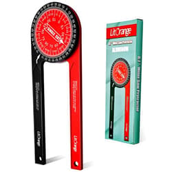 Litorange Aluminum Miter Saw Protractor Plus | 8.7-Inch Angle Finder Featuring Precision Laser Engraved Scales for Inside Outside Corner, Carpenters， Plumbers and All Building Trades, Two-color Design