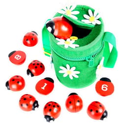 Kenley Counting Ladybugs - Montessori Wooden Counting Toy for Girls 3 4 5 Year Old - Ladybug Learning Toys for Toddlers - Preschool Kids Toys for Number Matching, Sorting & Fine Motor Skills - Lady Bug Gifts