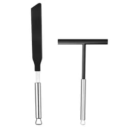 Qulkws 2 Pack Crepe Spreader and Spatula Kit Stainless Steel Crepe Spreader Tool 13.4 Inch Spatula Turner 8 Inch T-Shaped Batter Spreaders Pancake Tool Fit Crepes Pan Maker