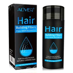 ALIVER Hair Fibers for Thinning Hair - Black - 27.5Gr,Undetectable Natural Formula, Thicker Fuller Hair in 15 Seconds, Conceals Hair Loss, Look Younger, for Men & Women Patchy Bald Spot,Crown