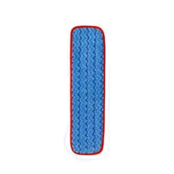 Rubbermaid Commercial Products HYGEN Microfiber Room Mop Pad, 18-Inch, Red, Single-Sided, Damp Mop Head for Heavy-Duty Cleaning on Hardwood/Tile/Laminated Floors in Kitchen/Lobby/Office, Pack of 12