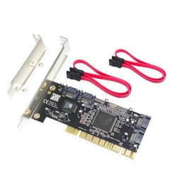 GODSHARK 4 Ports PCI SATA Raid Controller Internal Expansion Card with 2 Sata Cables, PCI to SATA Adapter Converter for Desktop PC Support HDD SSD