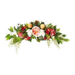 Panonw 30 Inch Artificial Rose Flower Swag, Colorful Decorative Swags with Green Leaves Rose Hydrangeas Eucalyptus Leaves for Home Garden Lintel Wedding Arch Party