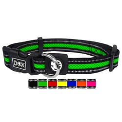 DDOXX Reflective Airmesh Dog Collar - Strong and Adjustable Collars Dogs - S (Green)