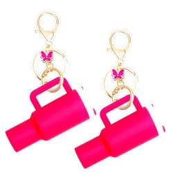 Ieson Mini Detachable Tumbler Keychain with Detachable Storage,Small Cup Keychain for Lipstick,Purse Charms for Handbag