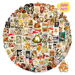 BarrelTree 300 PCS Vintage Stickers, Aesthetic Stickers for Scrapbook Journaling Water Bottles Laptop, Scrapbooking Supplies Kit, Cottagecore Waterproof Vinyl Bullet Junk Journal Stickers for Adults
