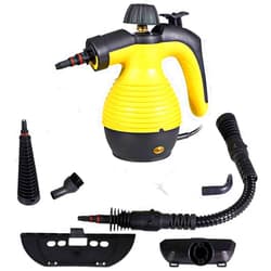 Goplus Handheld Pressurized Steam Cleaner, Multi-Purpose Steamer, Steam Iron, 1050W, W/Attachments(Yellow)