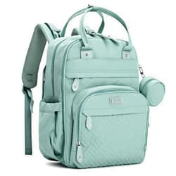 BabbleRoo Diaper Bag Backpack - Baby Essentials Travel Bag - Multi function Waterproof Diaper Bag, Travel Essentials Baby Bag with Changing Pad, Stroller Straps & Pacifier Case – Unisex, Sage Green
