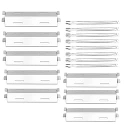YOUFIRE Gas Burner and Heat Plate Shield Stainless Steel Grill Replacement Parts for Members Mark GR2039201-MM-00; Bakers and Chefs ST1017-012939; Outdoor Gourmet GD430, Set of 8 Pack Heat Tent & Burner Tube