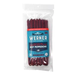 Werner Hot Pepperoni Meat Sticks - 14 Count Bulk Spicy Meat Sticks, 10 Ounce Resealable Bag