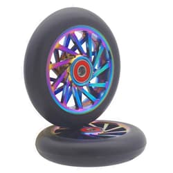 aibiku 110mm Hollow Wheel - Bearings ABEC 11 Installed - Pro Stunt Scooter Wheel fit for Fuzion/Envy/MGP/Lucky TFOX/Vokul Pro Scooter Replacement Wheels