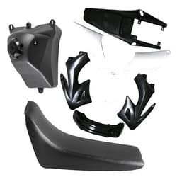 ICONSPORTSS Complete Plastic Fender Fairing Body Work Kit Mudguard Set with Gas Fuel Tank + Seat For Motorcycle Pit Dirt Bikes Apollo 110cc 125cc 140cc 150cc 160cc Orion (Black)