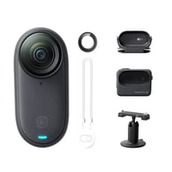 Insta360 GO 3S - 64 GB Black 4K Tiny Portable Vlogging Camera, Hands-Free POVs, Mount Anywhere, Stabilization, 140 Min Battery Life, 10m Waterproof, Apple Find My, Pet POV