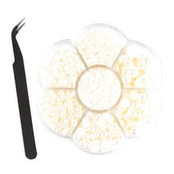 CCINEE 5600Pcs Ivory Half Pearls for Crafts, 2/3/4/5/6/8/10mm Flat Back Round Pearls Beads Satin Luster Loose Beads Gems for DIY Craft Necklaces Bracelets Jewelry Decorations Nail Art Making