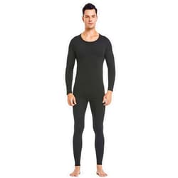 PISIQI Thermal Underwear Men Ultra-Soft Long Johns Set with Fleece Lined Base Layer Winter Skiing Warm Top & Bottom