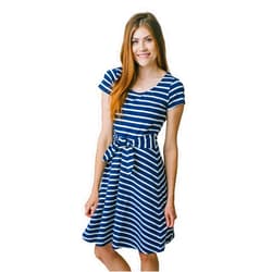 Hope & Henry Women's Short Sleeve Tie-Front Knit Dress
