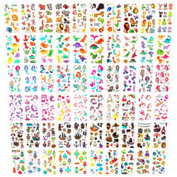 Habett Tattoos for Kids, 60 Sheets Mixed Styles Temporary Tattoos Stickers Set for Girls and Boys, Space Dinosaur Animals Tattoos Perfect for Kids Birthday Party Supplies Gifts