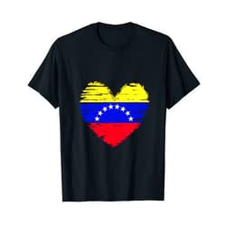 National Flags & Roots Proud Heritage Gifts Venezuela Heart Venezuelan Flag Venezuelan Pride T-Shirt