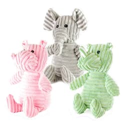 Giftable World Dog, Safari and Bug Pet Plush Toy with Squeaker (Rhino, Hippo, Elephant)