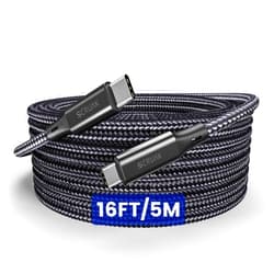 SCRUAK Extra Long iPhone 16 15 Charger Cable 16Ft, 16 Feet USB C to C Cable Fast Charging Nylon Braided iPhone 16 15 USB C Charger Cord for iPhone 16/15 Plus,16/15 Pro,16/15 Pro Max/iPad Pro/Air/Min 6