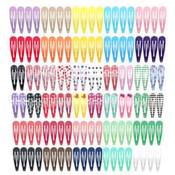 KUBOM 120 Pcs Hair for Clip - 2 inch metal Barrettes and Hair Clips for Toddler Girls Kids Women, Cute Solid Candy Color Hair Accessories for Birthday Party Gift