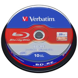Verbatim BD-RE 25GB 2X with Branded Surface - 10pk Spindle,White