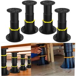 CHORMING Adjustable Bed Frame Support Leg Bed Frame Center Support Leg Bed Furniture Board Support Center Slat Heavy for Bed Frame,Cabinet and Wooden Furniture 4pcs (7.87
