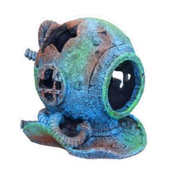 SLOCME Aquarium Sunken Submarine Helmet Decorations - Realistic Vintage Noah's Ark Shipwreck Fish Tank Decorations,Durable Resin Fish Tank Ship Accessories Decorations
