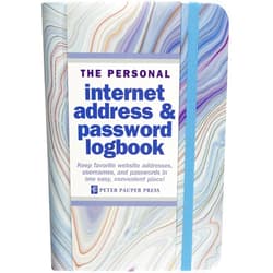 By Inc. Peter Pauper Press (Author) Blue Agate Internet Address & Password Logbook (removable cover band for security)