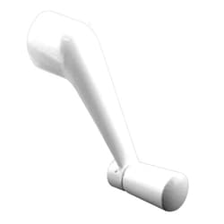 Prime-Line H 3713 Diecast Awning Window Crank Handle for Easy Operation, 3/8 Inch Spindle with 3-1/8 Inch Reach, White , Set of 1