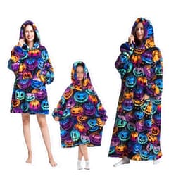 PaWuKi Wearable Blanket Hoodie, Oversized Sherpa Hooded Blanket Sweatshirt with Pocket, Super Warm and Cozy Hoodie Blanket
