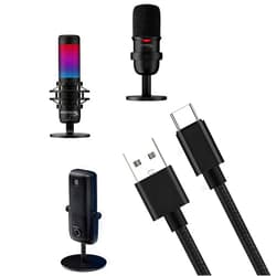 TCKN USB Charger Cable Fit for Sony PS5 Pulse 3D,HyperX QuadCast S,HyperX SoloCast,TONOR TC30,Elgato Wave 3 Mic Braided Type C Charging Cord(9.8 Feet Long)