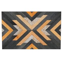 LUVADIAN Vintage Southwestern Aztec Door Mat - Western Door Mat, Native American Wood Art Door Mats Outdoor, Aztec Bathroom Rug, Aztec Bathroom Decor, Western Bath Mat, 17x30 Inch