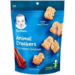 Gerber Animal Crackers Pouch, Cinnamon Graham, 6 Ounce (Pack of 4) Cinnamon Graham Animal Crackers 6 Ounce (Pack of 4)