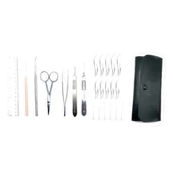 Generic 24 Piece Dissecting Kit Including Scissors, Forceps, Scalpel, Teasing Needle, and Probe in Leatherette Case for Anatomy Lab, Biology, Medical Students, and General Dissection