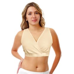 Underworks Arthritis Bra with Hook and Loop Closure - Sleep Leisure Breastfeeding Bra, 3X Beige