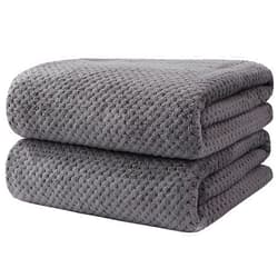 HOMEXCEL Bath Towel Set Pack of 2, (27 x 54 Inches) Microfiber Ultra Soft Highly Absorbent Bath Towel, Lightweight and Quick Drying Towels for Body, Sport, Yoga, SPA, Fitness, Grey