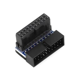 DGZZI USB 3.0 90 Degree Adapter Black USB 3.0 19Pin/20Pin Male to Female L Turn Right Angle Power Adapter Motherboard Down Angled
