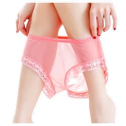 DSFH Women Sexy Ice Silk Sheer Lace Boyshorts Panties Underwear See Through Boxer Briefs Transparent Boy Shorts for Sex