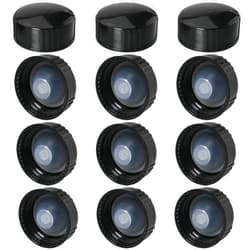 MEETOOT 12pcs Phenolic Resin Cover 24mm Black Poly Seal Screw Caps for Daily Chemicals, Food, Cosmetics Bottles