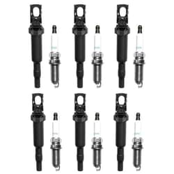 HQPASFY Ignition Coil & Spark Plugs Set of 6 Compatible with BMW 128i 328i 330i 528i 530i X3 X5 3.0L & More Replaces# 0221504470, UF592