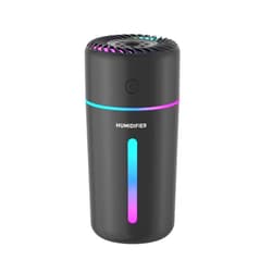 YUNLOVXEE Portable Mini Humidifier for Bedroom - 350ml Small Humidifier with 7 Color Night Lights, Super Quiet, 2 Mist Modes, USB Personal Humidifier for Bedroom Desk Office Travel Car Plants Women Kids (Black)