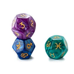 SmartDealsPro 3pcs Astrology Astrological Divination Zodiac Dice 12-Sided D12 for Constellation Tarot Cards Game Accessory (Color 2)