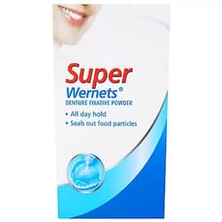 Wernets Denture Fixative Powder for Longer Holding of Insecure Dentures - Super Large 50 g by Wernets (Pack of 3)