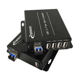 Transwan USB 2.0 hub Over Fiber Extender to Max 5 Kilometers SMF Fiber or Max 250 Meters MMF Fiber, Compatible with USB 1.1, Supports Oscilloscope Devices etc