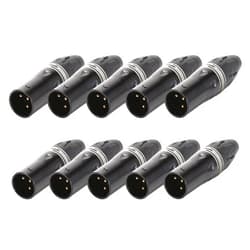 AVSSZ 10PCS XLR Male Connector, 3 Pin Gold-Plated Sodering Plug, Professional Audio Condenser Microphone Cable Plug, Audio Amplifier Signal Connector (Grey)