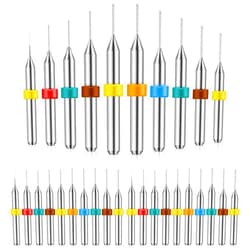 Lothee Shank Tungsten Carbide Micro Drill Bits Set, Tungsten Steel PCB Print Circuit Board Flute CNC Router Bits for Rough Stone Print Circuit Board Jewelry Engraving (30 Pcs, 0.3-1.2 mm)